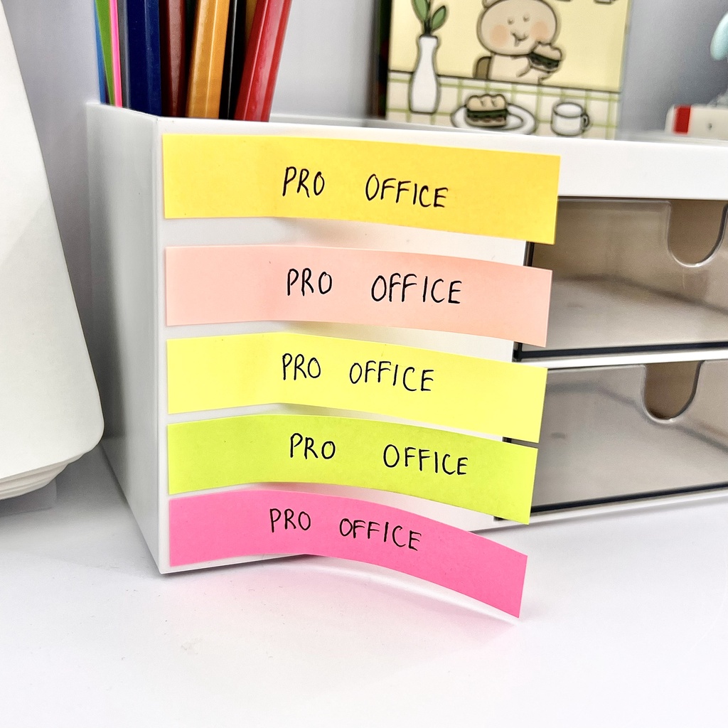 Giấy Ghi Chú Màu Neon Nhỏ PRO OFFICE Bắt Mực Tốt, Nhanh Khô SN205/304/305