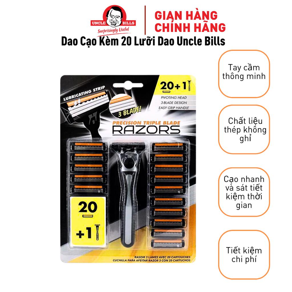 Dao Cạo Razor Blade Kèm 20 Lưỡi Dao Uncle Bills AG3641