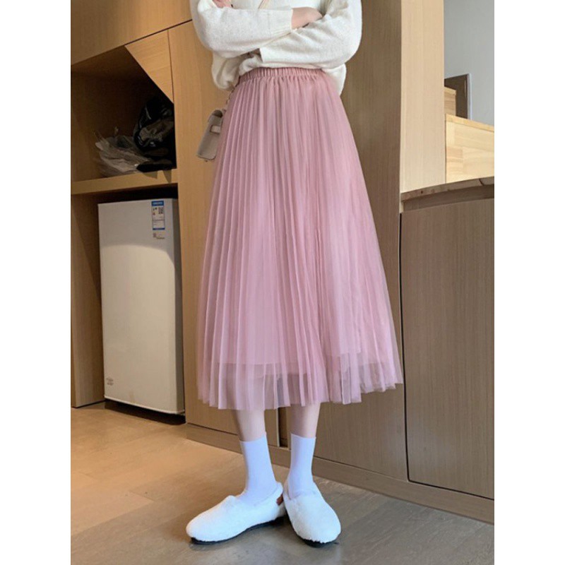 Chân váy dài xếp ly dáng xòe lưới ulzzang Hàn Quốc CV03 - Peyy Clothing | BigBuy360 - bigbuy360.vn