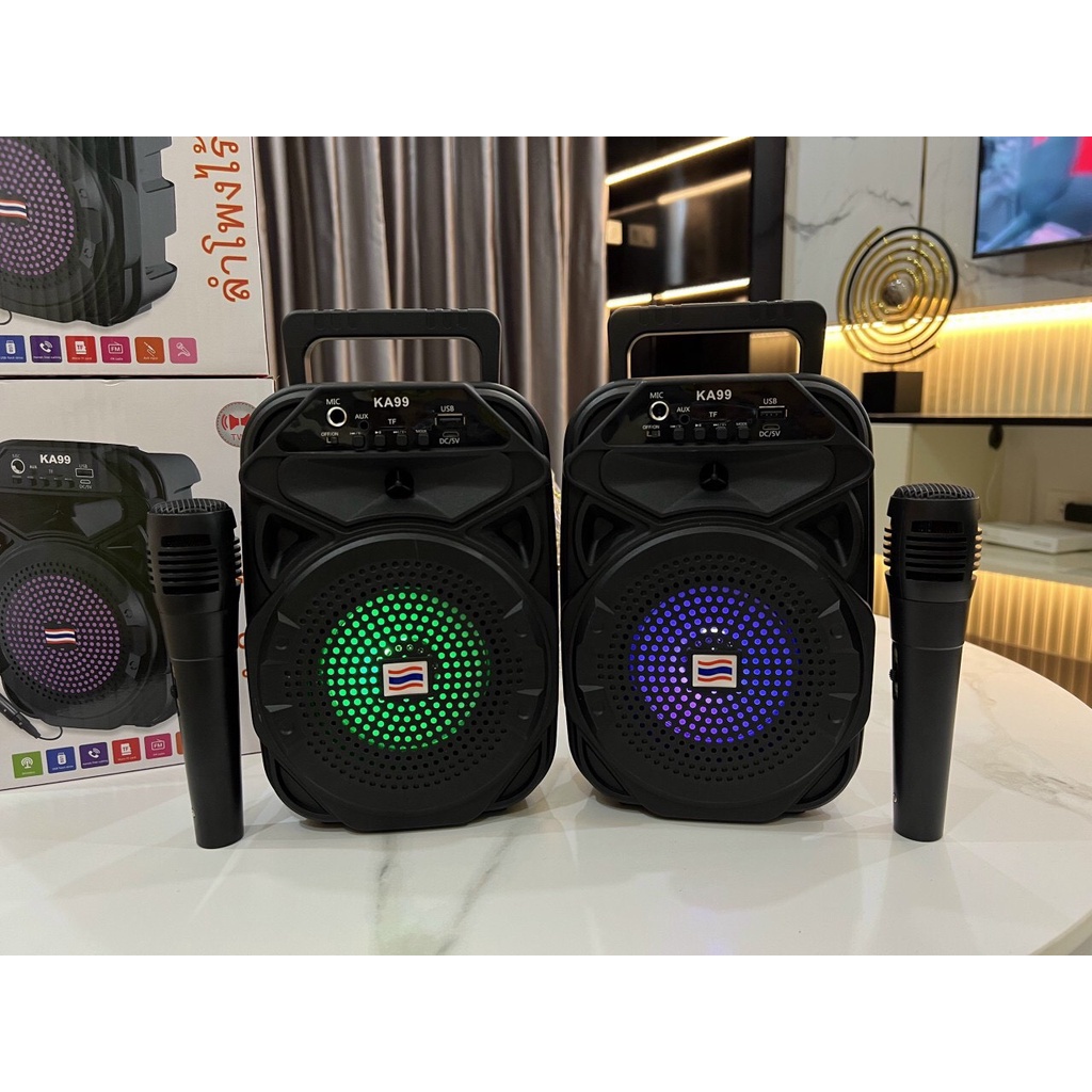 Loa Bluetooth karaoke Mini có mic hát dây dài 3m hàng Thái công suất lớn âm thanh siêu hay bass mạnh Bảo hành 1 đổi 1 hđ