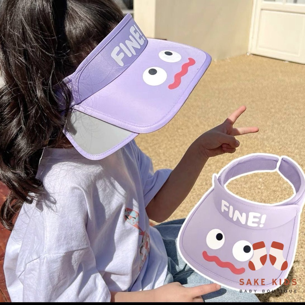 Mũ vành rộng đi biển mùa hè cho bé trai bé gái từ 2-5 tuổi nhiều màu FINE dễ thương có chống tia UV phong cách Hàn Quốc