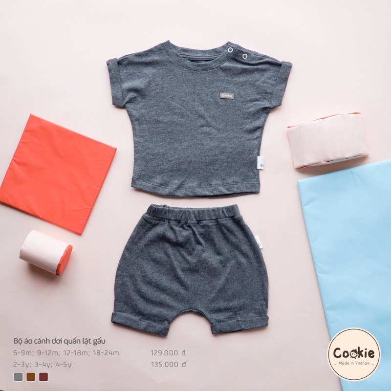 Cookie - Bộ cộc tay cánh dơi quần lật gấu CK0215