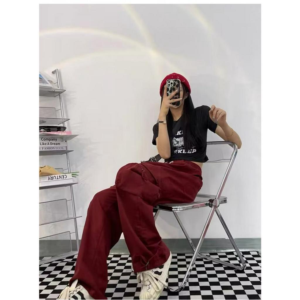 QADCOL Quần Dài Ống Rộng Phong Cách retro Thời Trang Mùa Hè Dành Cho Nữ