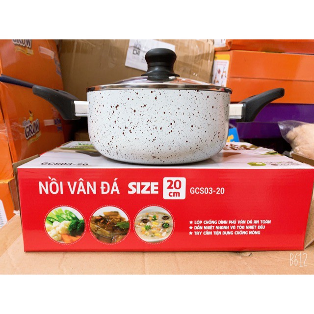 Nồi vân đá Green Cook GSS03-20 size 20cm Quà tặng từ sữa Nutifood