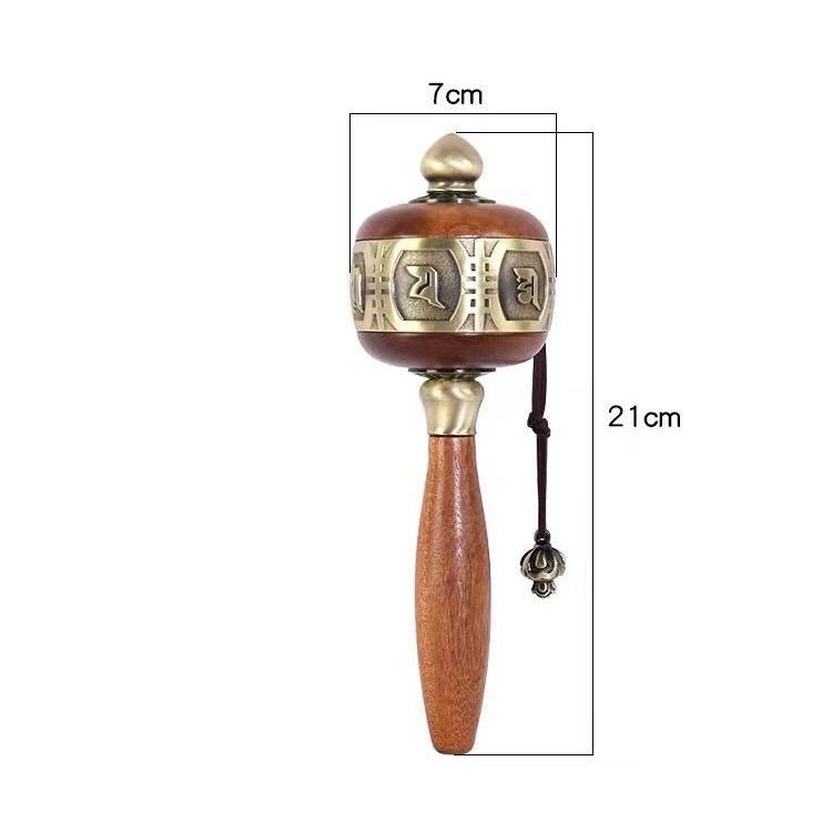 [PBMC] KINH LUÂN TAY GỖ 21CM | CHUYỂN PHÁP LUÂN GỖ CẦM TAY 21CM