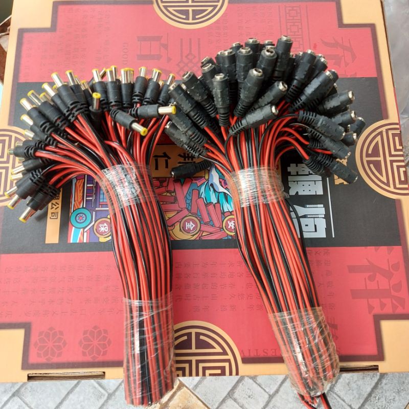 Jack nguồn DC cái đực màu đen dùng cho đèn led và camera
