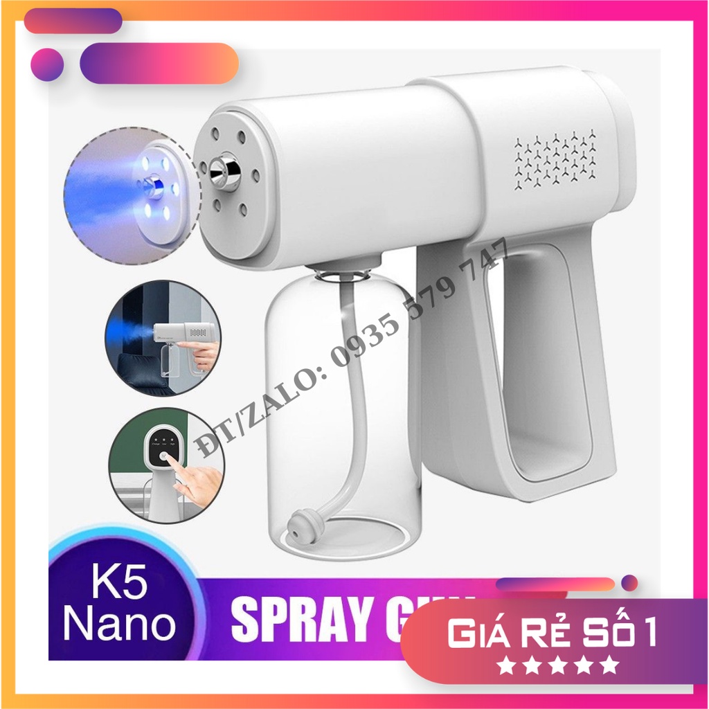 [HANG CAO CAP] Súng phun khử khuẩn Nano K5, Máy xịt khử khuẩn cầm tay, Máy diệt khuẩn Nano thế hệ mới 2021