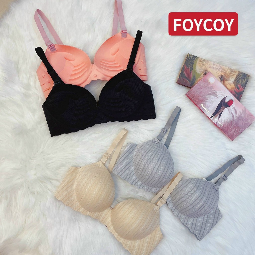 Áo ngực lót nữ không gọng đúc su đệm bàn tay hoa văn sang đẹp | BigBuy360 - bigbuy360.vn