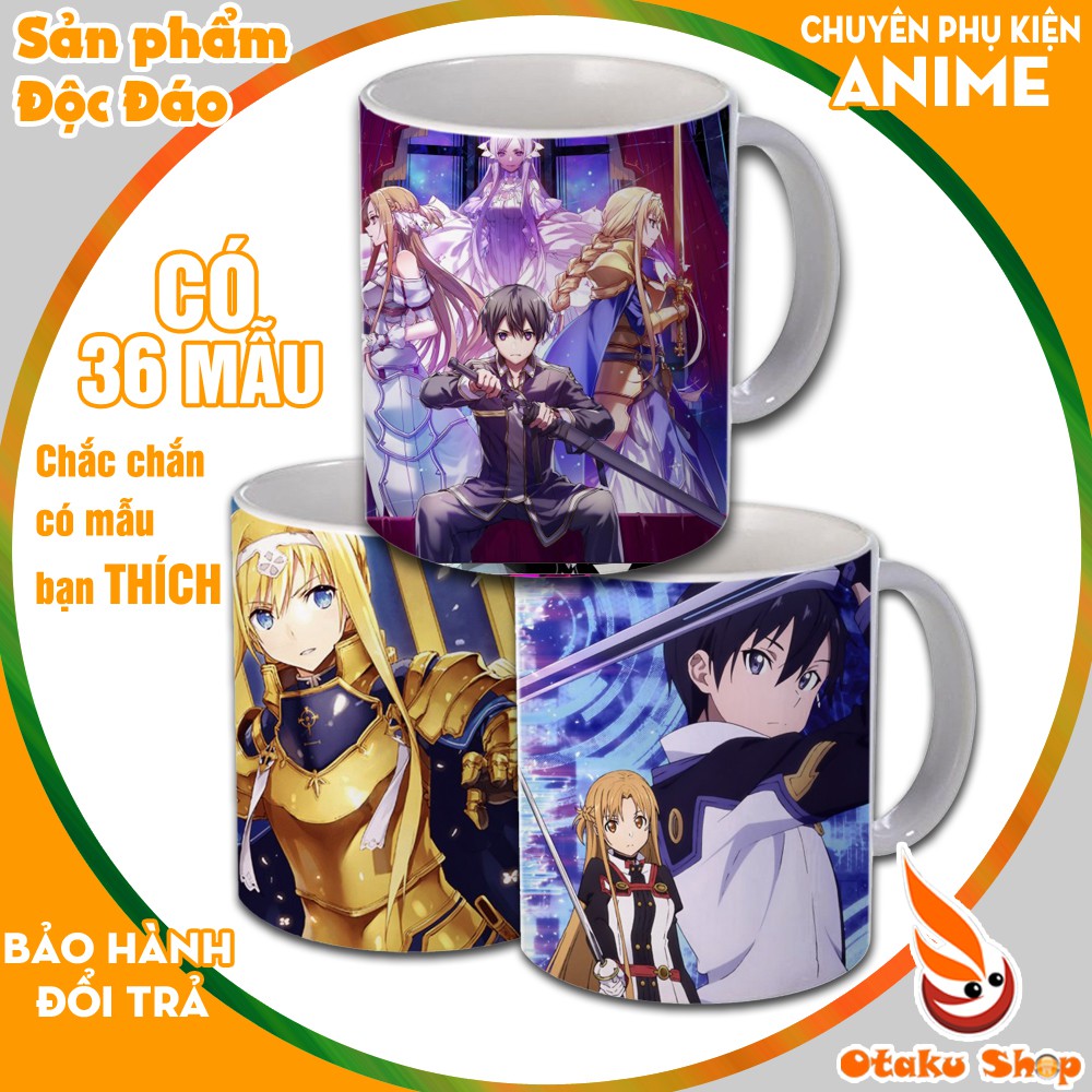 {36 Mẫu} Ly sứ in hình Anime Sword Art Online SAO Kirito, Cốc uống nước đẹp làm quà tặng đặc biệt giá trị và ý nghĩa