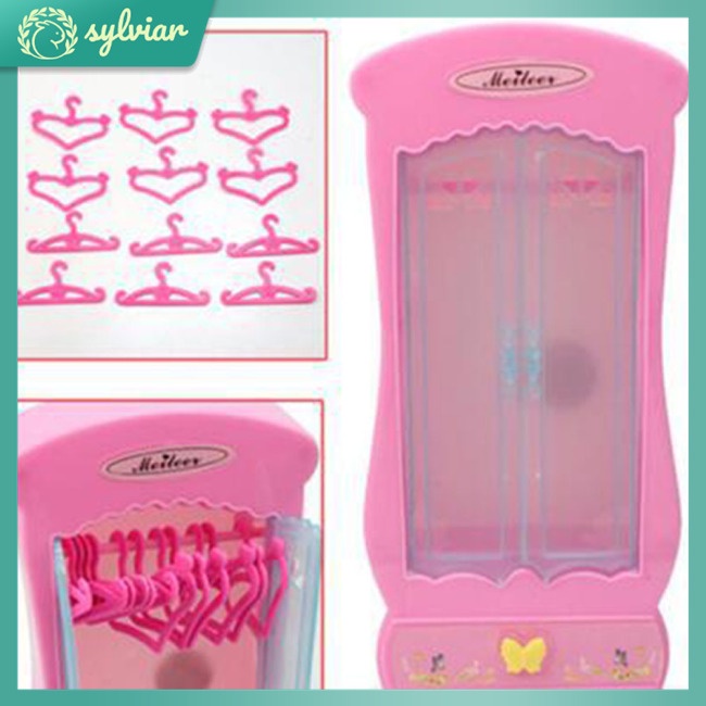 Tủ Quần Áo Màu Hồng Kích Thước 30CM Độc Đáo Trang Trí Nhà Búp Bê