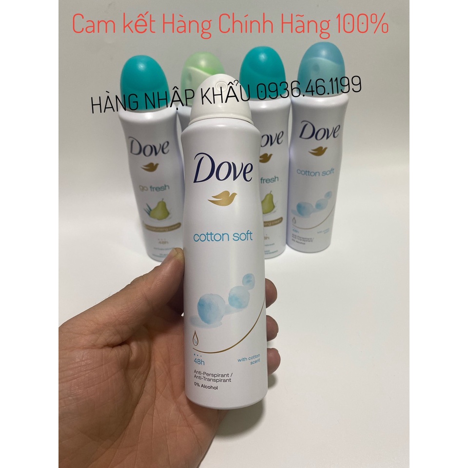 (USA-Chính Hãng)Xịt Khử Mùi Dove Go Fresh Nữ 150ml 48h