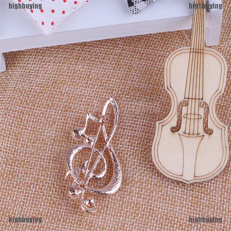 Ghim Cài Áo Hình Nốt Nhạc Đính Đá Nhân Tạo Thời Trang Cho Nữ