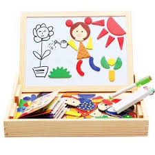 Bộ ghép hình nam châm bằng gỗ cho bé phát triển trí tuệ