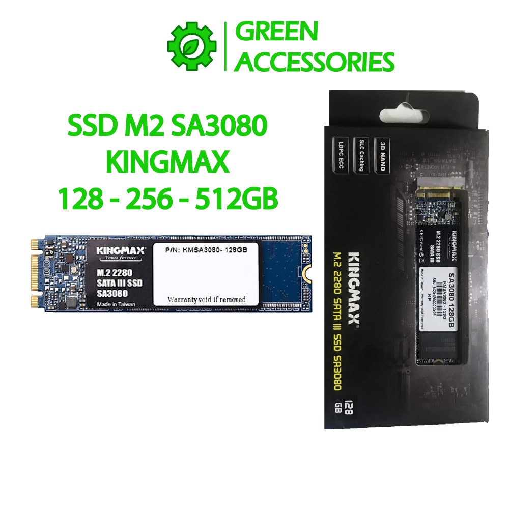 Ổ cứng SSD M2 KINGMAX 256GB | 128GB (M2-2280) SA3080 Chuẩn kết nối SATA III - BH Chính Hãng 3 năm | WebRaoVat - webraovat.net.vn