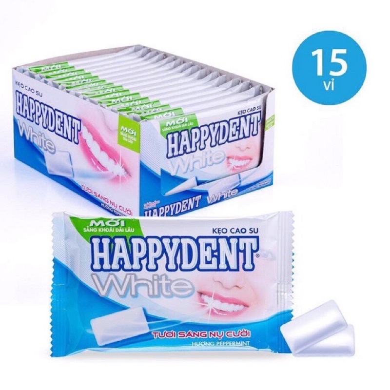 [hộp 15 vĩ] Kẹo Sing Gum HappyDent White