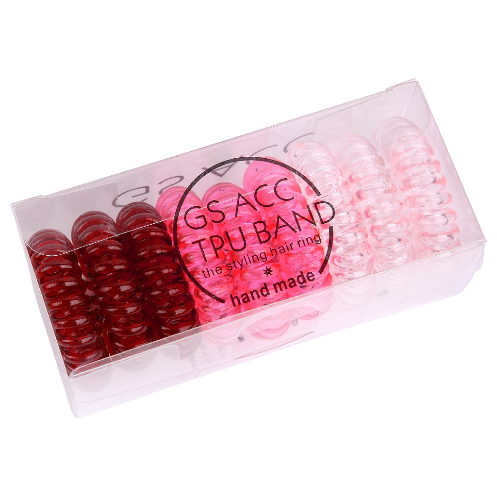 Hộp 9 Dây Buộc Tóc Lò Xo Co Dãn Màu Sắc Thời Trang