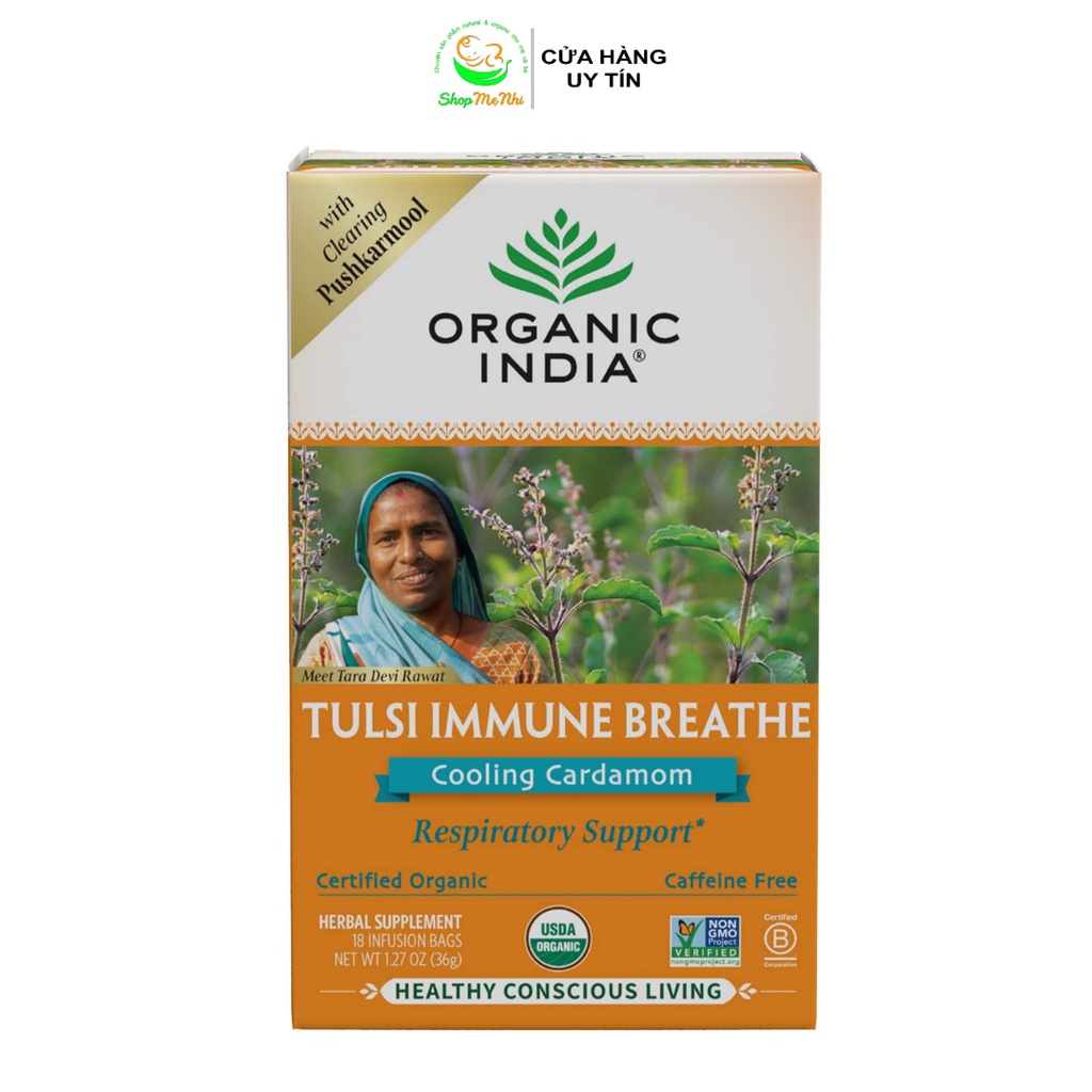 Trà Tulsi Ấn Độ thảo mộc hữu cơ tăng cường sức khỏe hệ hô hấp và giảm căng thẳng.