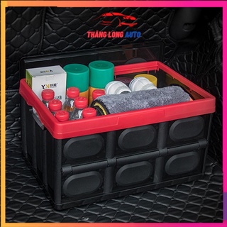 Thùng đựng đồ trên xe ô tô 56 lít gấp gọn để đồ sau cốp + Lót thùng chống nước
