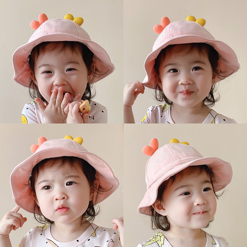 Baby Hat Fisherman Hat Thin Korean Style Love Children's Basin Hat Caps