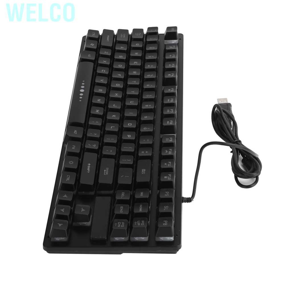 Welco Mechanical Keyboard 87 Keys Wired USB Backlight Gaming Supplies for Laptop GK‑10