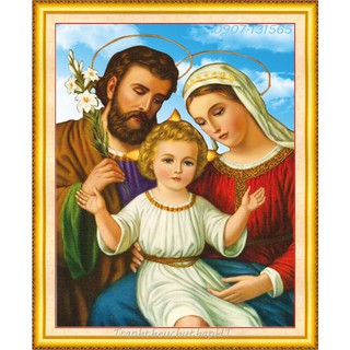 Tranh đính đá 3D, Tranh thêu kín full 100% Gia đình Chúa VS095, DF2311, A608 - tự đính, tự thêu