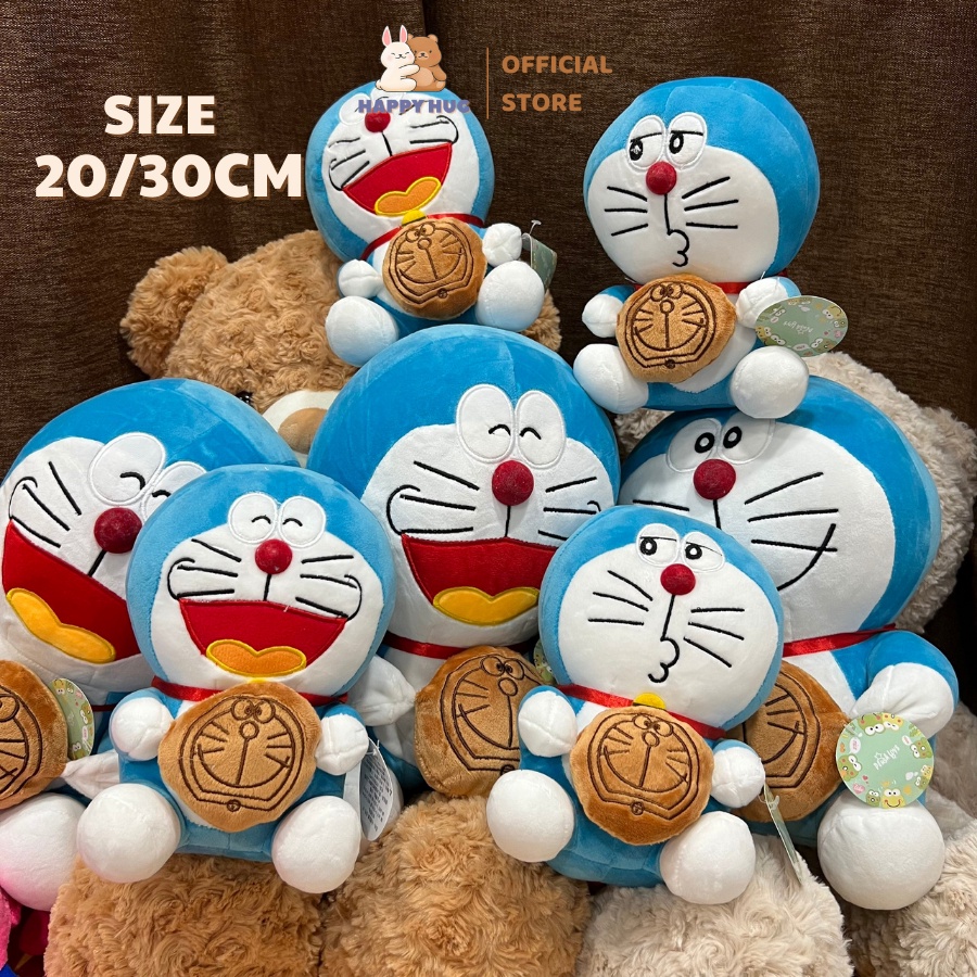 Gấu bông Doraemon cho bé, thú nhồi bông Doremon size 20/30cm - Happy Hug