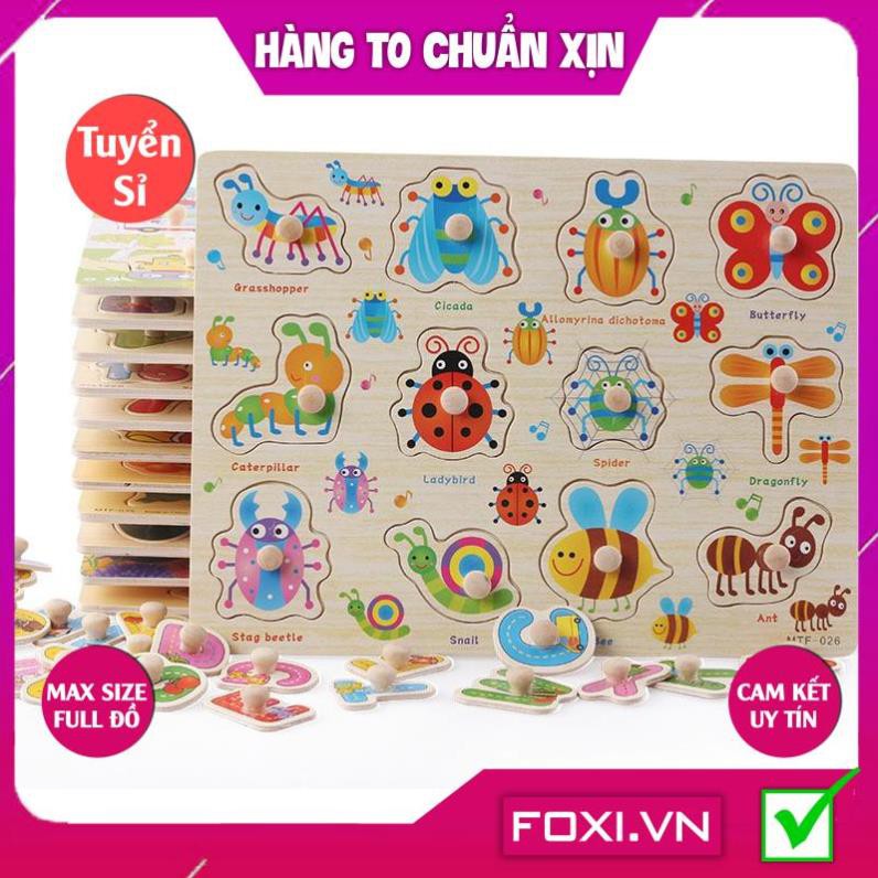 [FREESHIP HÀNG ĐẸP] Bảng núm chữ và hình thông minh Foxi-Phát triển khả năng ghi nhớ-tưởng tượng-suy luận-logic