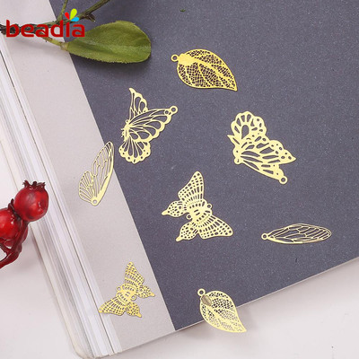 Hạt xỏ lỗ Beadia chất liệu đồng hình bướm tùy chọn làm trang sức DIY tiện lợi