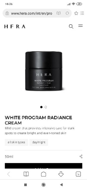 [Mới] kem dưỡng trắng chuyên sâu mờ nám tàn nhang Hera White Program Sample