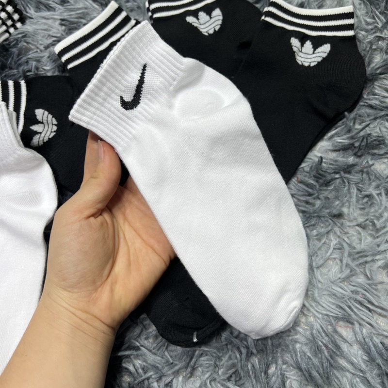 Tất/Vớ ADIDAS , Nike 3 Sọc , Cổ Ngắn, Phong cách thể thao cho cả Nam và Nữ