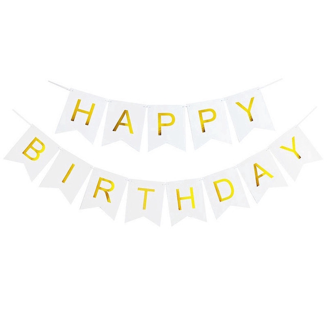 Biểu ngữ hình chữ Happy Birthday có dây trang trí tiệc sinh nhật cho bé 12x16cm