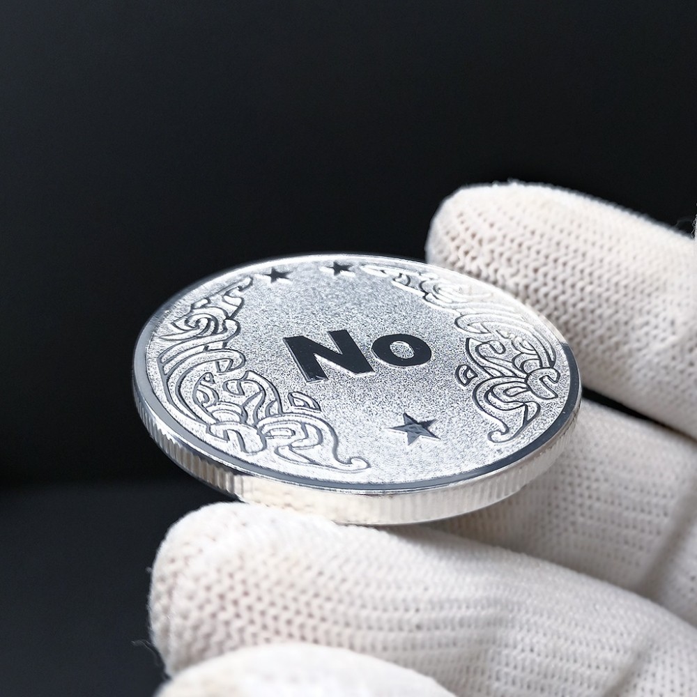 Đồng Xu Yes - No Coin - Quà Tặng Lưu Niệm Tiền May Mắn Thép Titan Không Gỉ - Đồng Xu Trò Chơi Quyết Định- Kuu Clothes