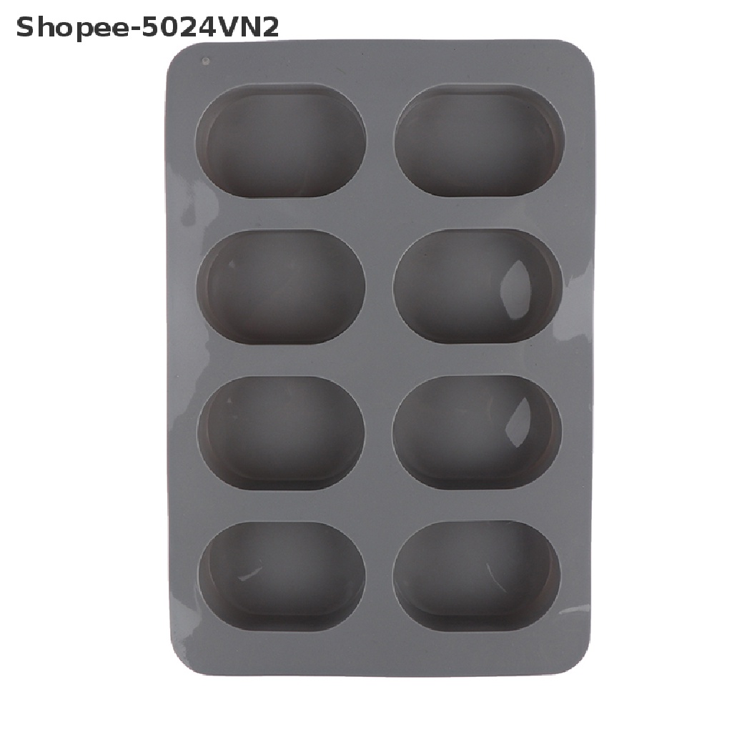 [&amp; Home &amp; living &amp;] Khuôn Silicone Làm Xà Phòng 8 Lỗ Hình Oval