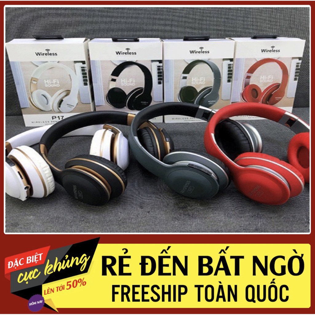 ✅[HÀNG CHÍNH HÃNG]✅TAI NGHE BLUETOOTH CHỤP TAI P17