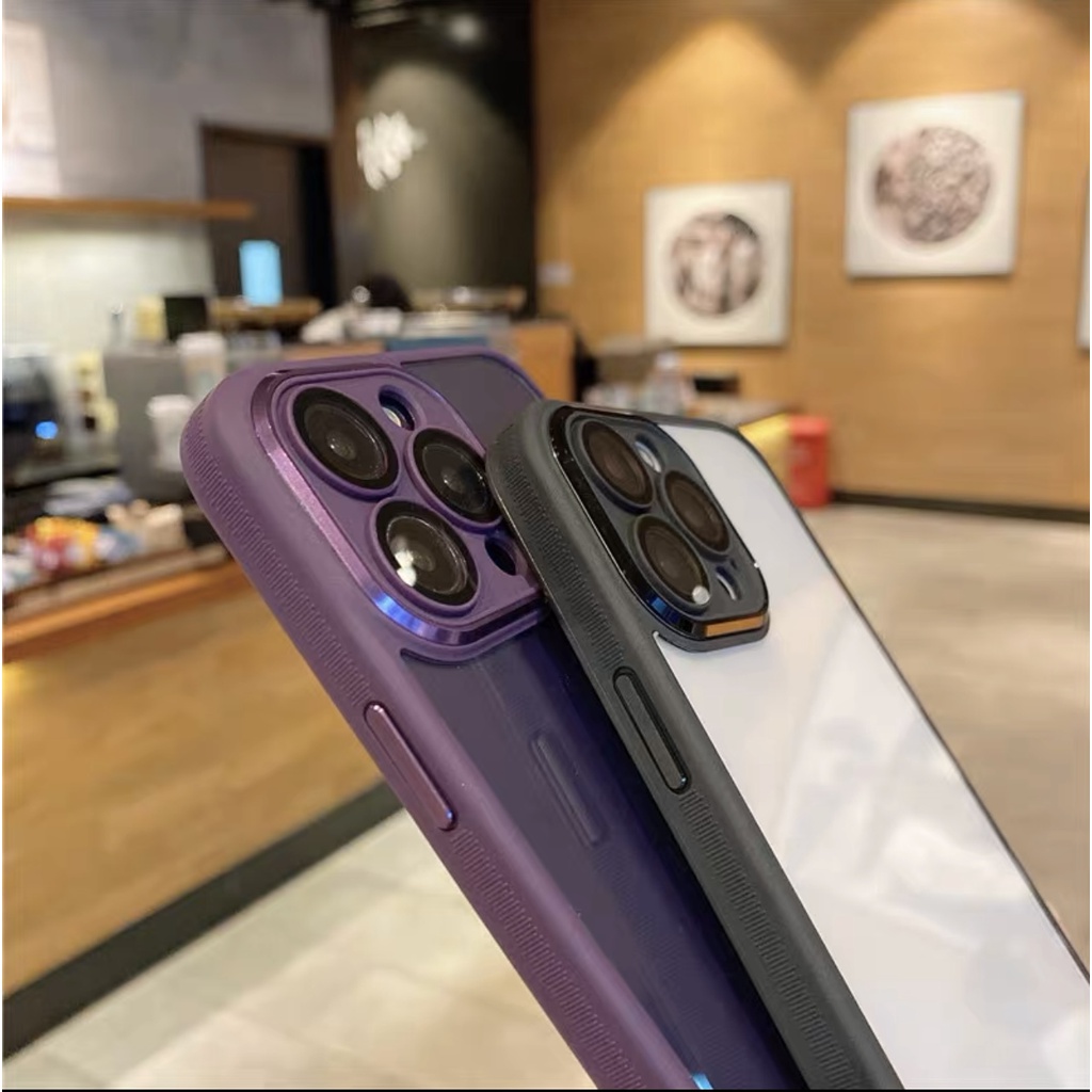Ốp silicon viền màu lưng trong kèm kính bảo vệ camera cho IPhone 14/14Plus/14Pro/14Promax/13/13Pro/13Promax/12Prm OP226