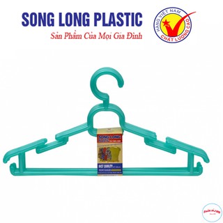 Combo 10 móc nhựa phơi quần áo Song Long cỡ trung dày dặn br00476