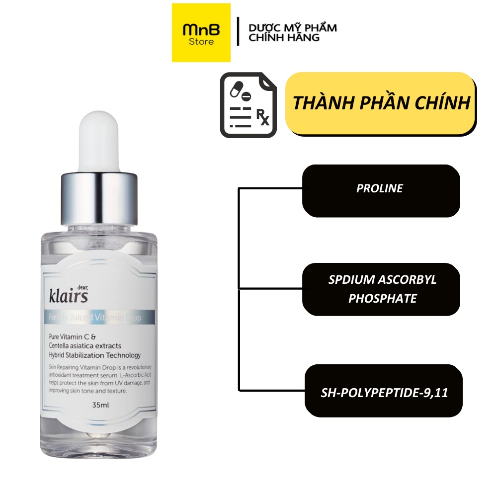 Tinh Chất Vitamin C Mờ Thâm Nám Klairs Freshly Juiced Vitamin Drop