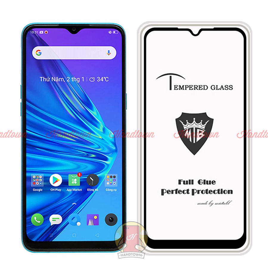 Cường Lực 9H Cho Realme 5i / Realme 5s Full Keo Thế Hệ Mới