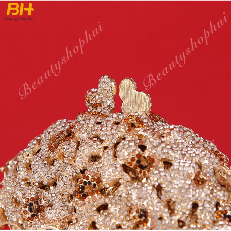 Túi Đựng Điện Thoại Di Động Hình Bắp Rang Bơ Đính Đá Pha Lê Dễ Thương Sáng Tạo