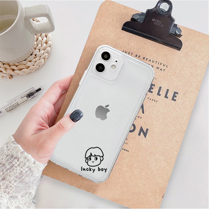 Ốp lưng iphone trong cạnh vuông BVC lucky 6splus/7/7plus/8/8plus/x/xr/xs/11/12/pro/max/plus/promax-Awifi F3-1 | BigBuy360 - bigbuy360.vn