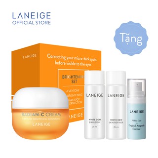 Kem dưỡng trắng da làm mờ đốm nâu laneige radian-c 30ml + tặng bộ dưỡng trắng da laneige white dew