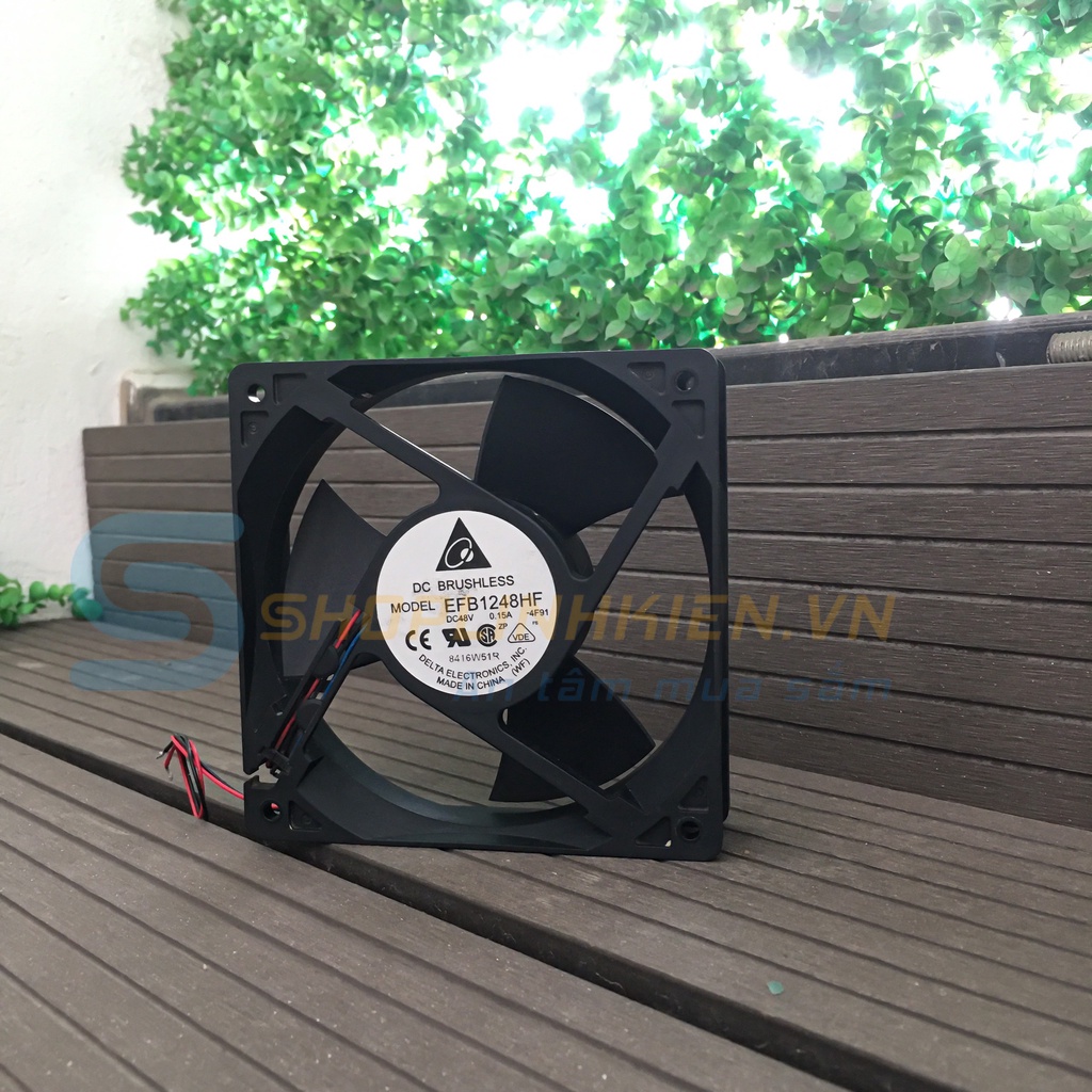 Quạt tản nhiệt 48V 12x12x3.2CM cho tủ điện, fan Delta EFB1248HF DC48V 0.15A - ShopLinhKienM2M