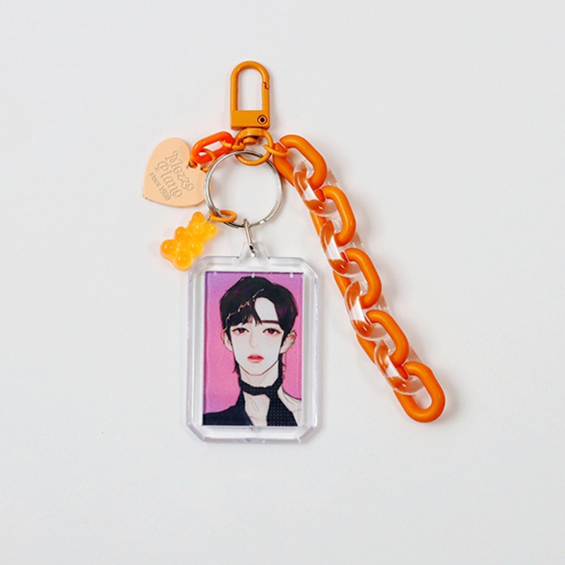 Ví Đựng Thẻ Bằng Acrylic Hình Gấu KPOP Kèm Móc Khóa DIY