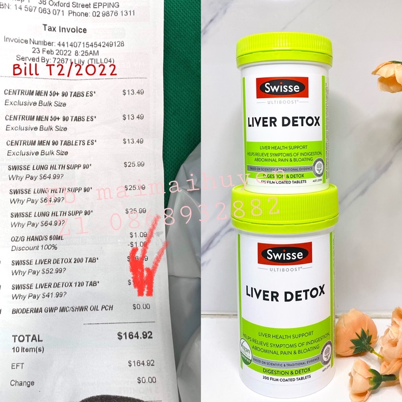 Swisse Liver Detox Bổ Gan Mát Gan Giải Độc Gan 120 viên