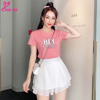 Áo thun thái ôm body in chữ Hey siêu xinh mặc siêu mát