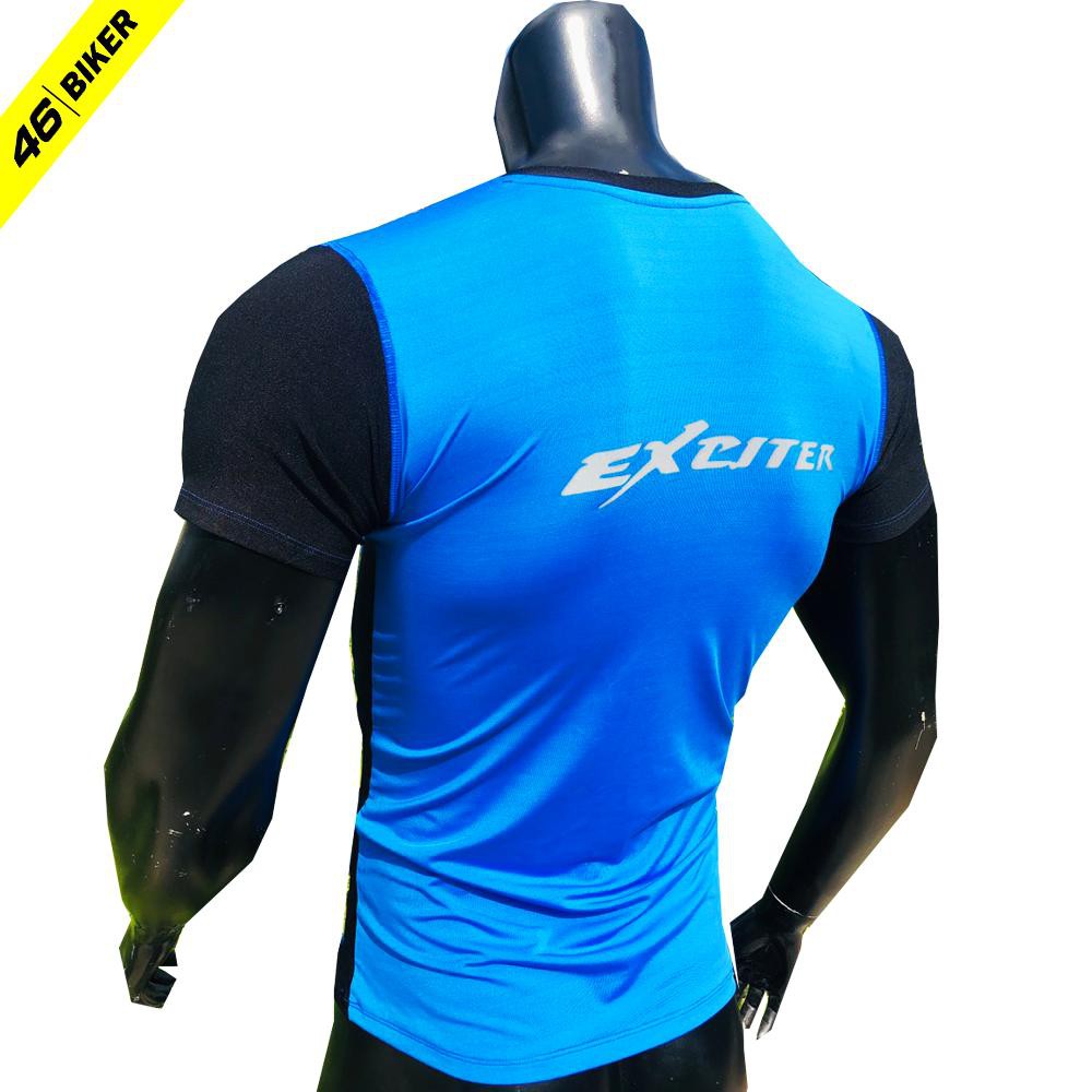 Áo thun nam ngắn tay không cổ in tem xe Exciter
