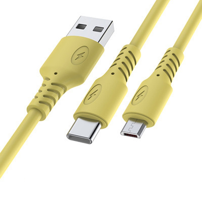 Dây Cáp Sạc Nhanh Hai Cổng Micro USB Type C Đa Năng Cho Điện Thoại/Máy Tính Bảng 1/2/ 3M