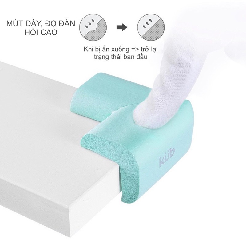 Bộ 4 Cái Mút Bọc Góc Bàn Góc Tủ Góc Giường An Toàn Cho Bé Keo Dán 3M Mỹ Chắc Chắn Mút Xốp Dày Không Bám Bụi