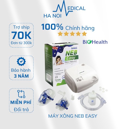 Chính hãng - MÁY XÔNG KHÍ DUNG - XÔNG MŨI HỌNG Biohealth NEB EASY - Bảo Hành 3 Năm Chính Hãng - thương hiệu Úc