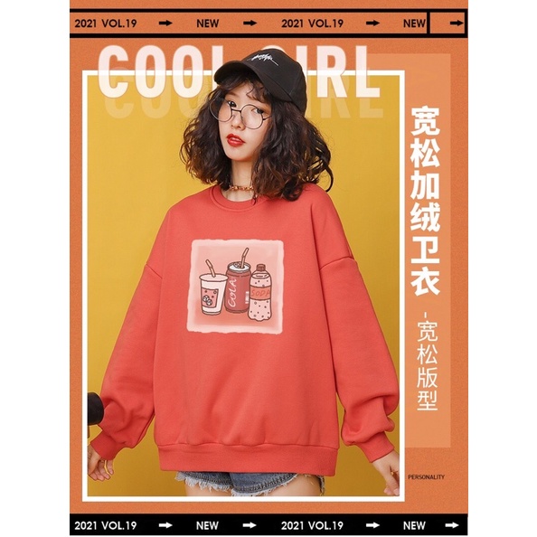 Áo khoác sweater nỉ ngoại coca không nón unisex ulzzang nam nữ